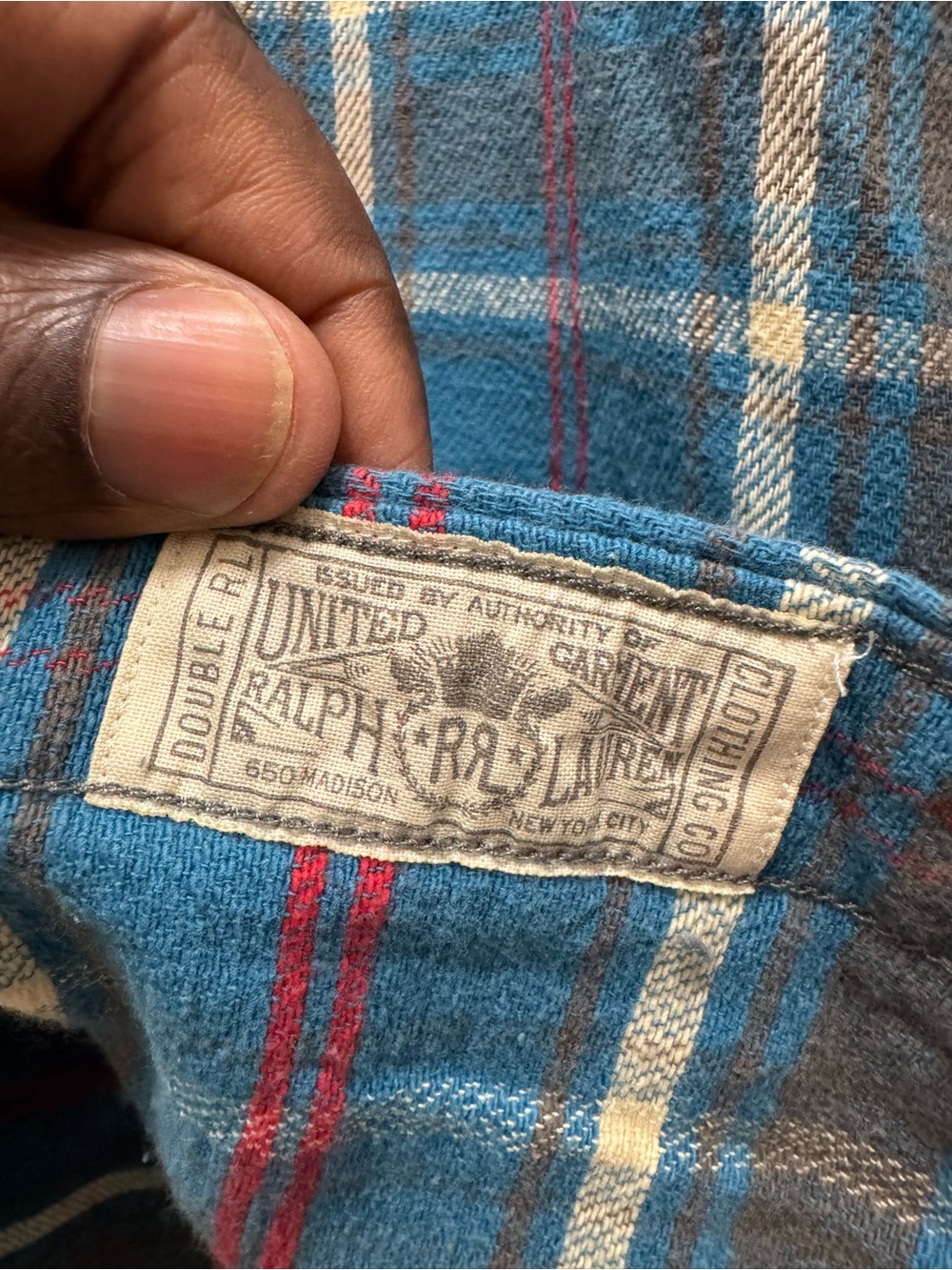 Vintage Ralph Lauren Double RL RRL Blue Flannel Shirt - Picture 7 of 12